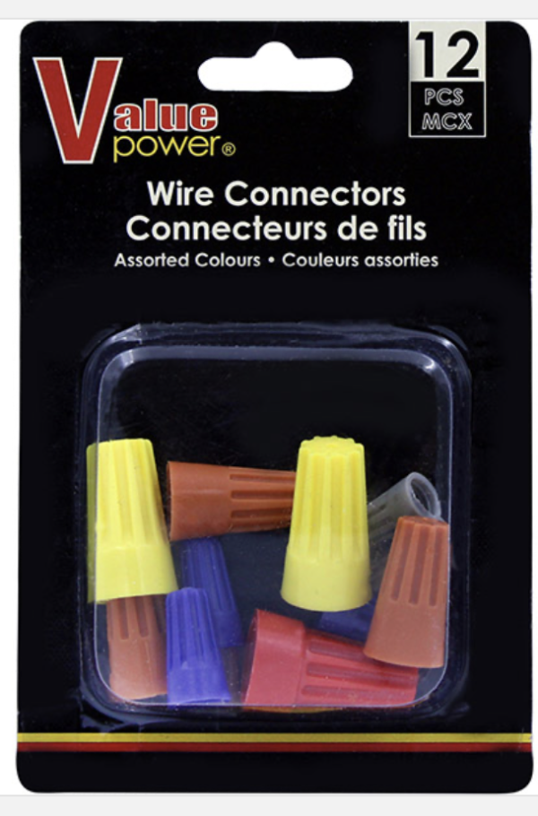 Value Power Wire Connectors ~ 12 assorted per pack